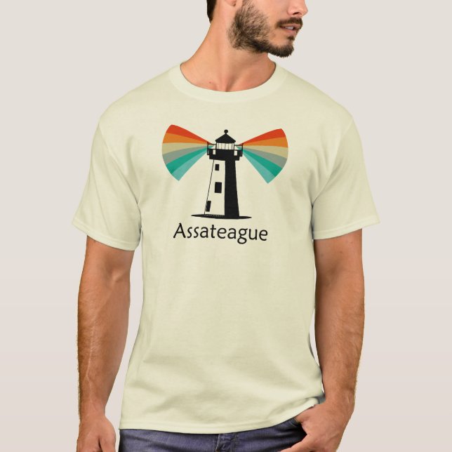 Camiseta Assateague Virginia Lighthouse Rainbow (Frente)