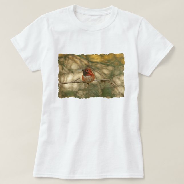 Camiseta Assento Rufous do colibri (Frente do Design)