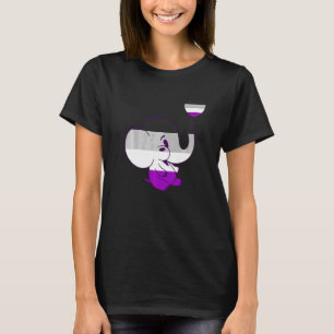 Camiseta Assexual Cute Elefante Coração Bandeira Assexual L