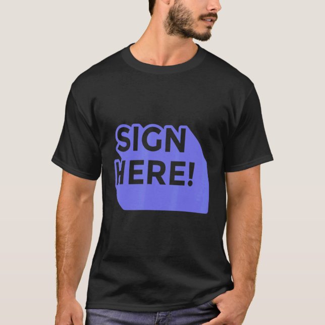 Camiseta Assinar aqui aspas (Frente)