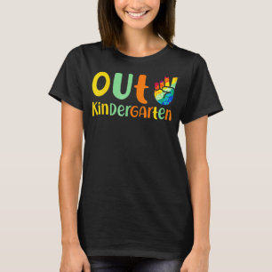 Camiseta Assinar o Tie Dye Peace Out Kindergarten