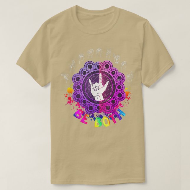 Camiseta Assinar Presentes de Tolerância de Asl em Ambos os (Frente do Design)