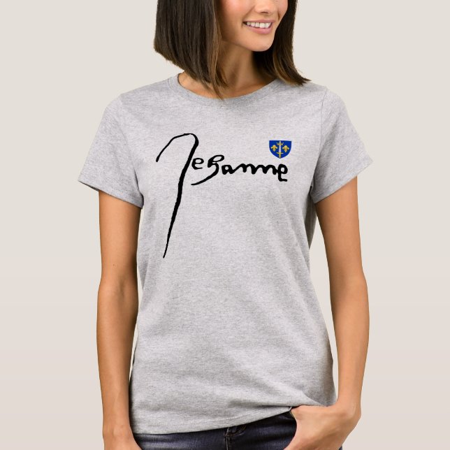 Camiseta Assinatura/casaco de armas de Jeanne d'Arc (Frente)
