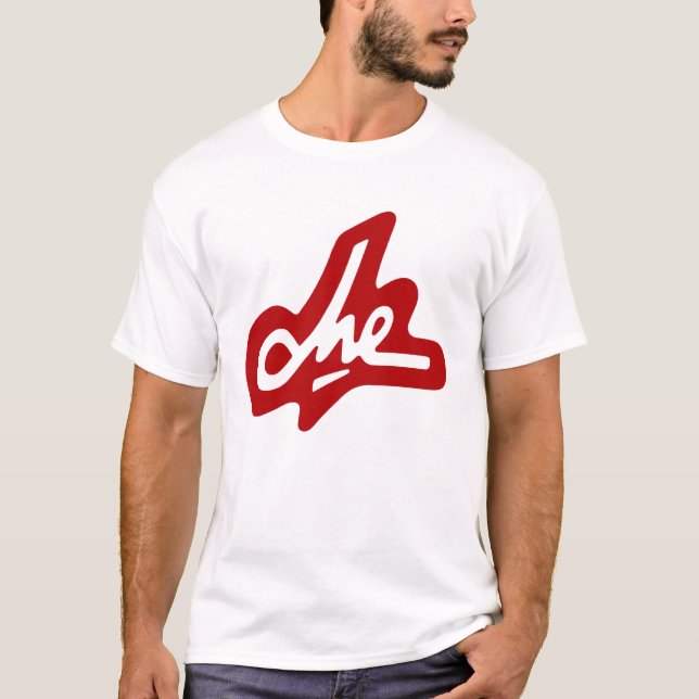 Camiseta Assinatura de Che Guevara - vermelho no branco (Frente)