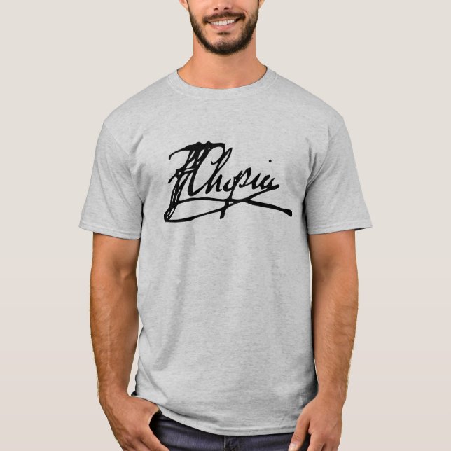 Camiseta Assinatura de Frédéric Chopin (Frente)