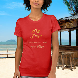 Camiseta Assinatura do logotipo da empresa Red Gold