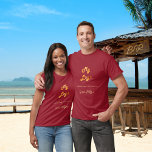 Camiseta Assinatura do logotipo do negócio ouro borrifado<br><div class="desc">Uma camiseta de marrom e burro,  texto de ouro. Personalize e adicione o logotipo da sua empresa,  um texto e um nome,  assinatura (ou apague se não desejar)</div>
