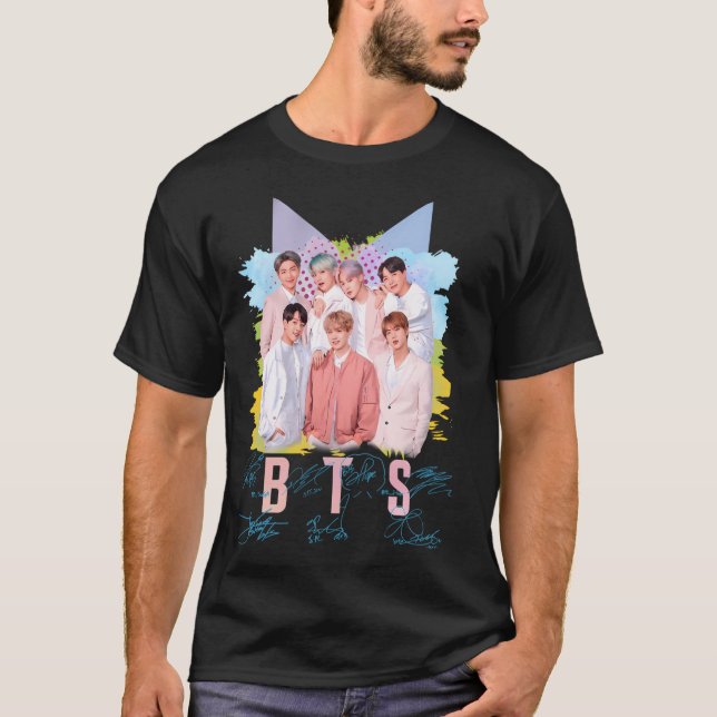 Camiseta Assinatura dos membros Bt21 (Frente)