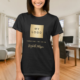 Camiseta assinatura nome logotipo negócio ouro preto