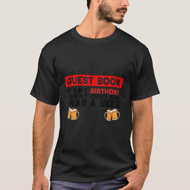 Camiseta Assine Meu E Pegue Um Livro De Convidados De Cerve (Frente)