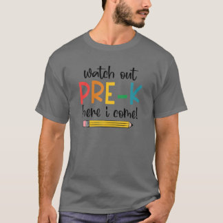 Camiseta Assista Ao Pré-K Aqui Eu Volto Para A Escola