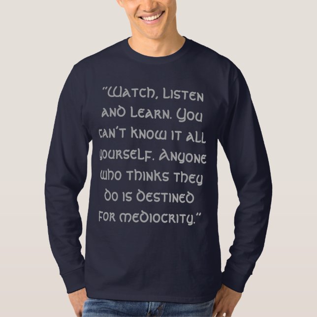 Camiseta Assista escutar e aprender (Frente)