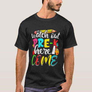 Camiseta Assista Pré-K Primeiro Dia De Volta Aos Professore