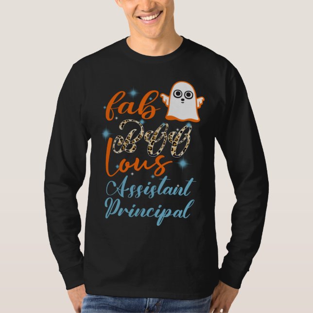 Camiseta Assistant Principal Halloween Fab Boo Lous Leopard (Frente)