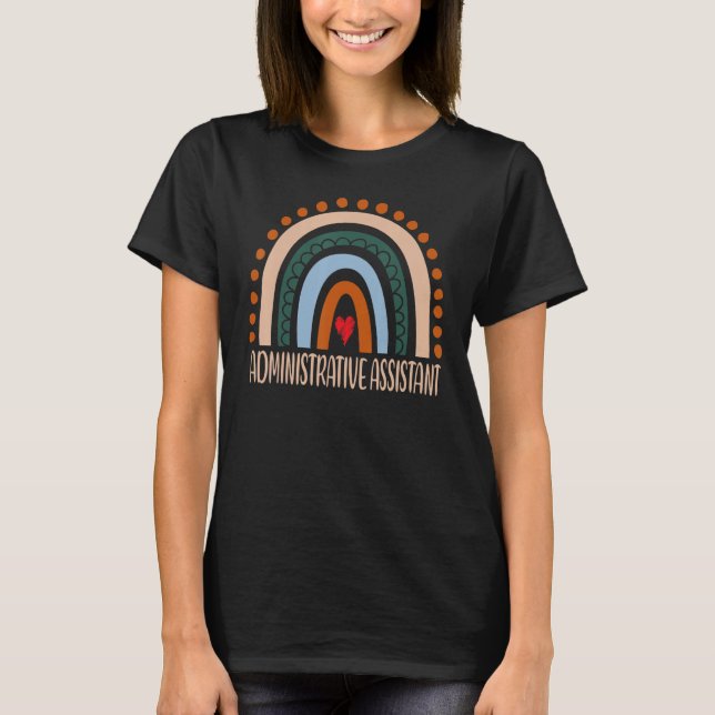 Camiseta Assistente Administrativo de Apreciação do Arco-Ír (Frente)