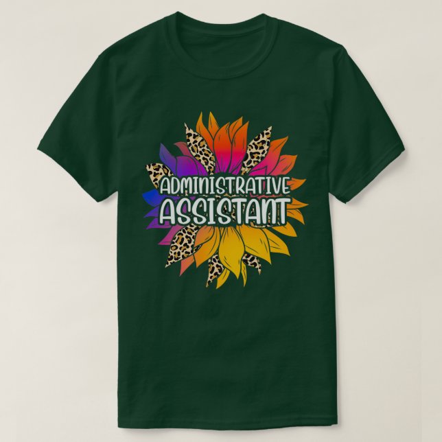 Camiseta Assistente administrativo de girassol (Frente do Design)
