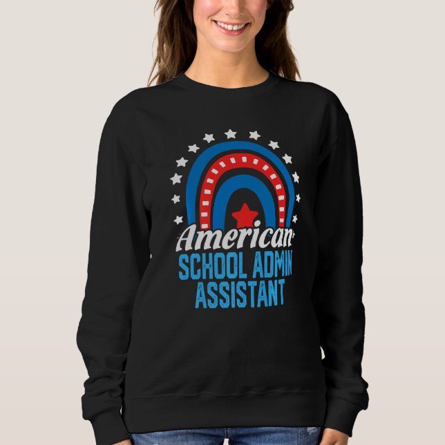 Camiseta Assistente Administrativo Escolar Americano Arco-í (Frente)
