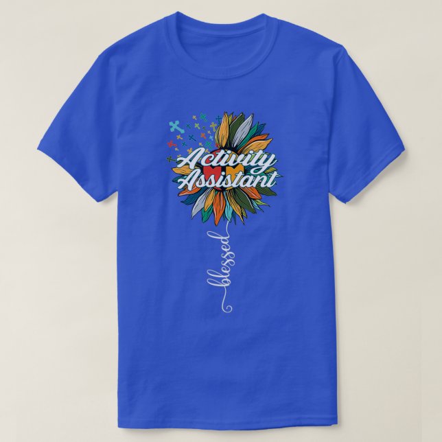 Camiseta Assistente de Atividade Abençoado (Frente do Design)