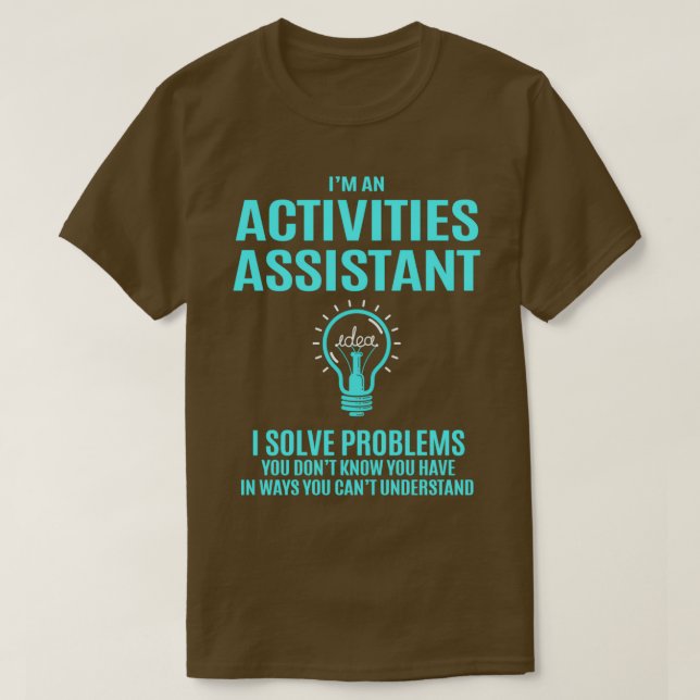 Camiseta Assistente de Atividades de Atividades Assistente  (Frente do Design)