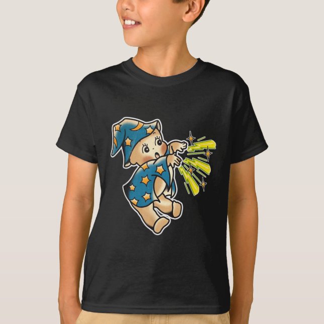Camiseta Assistente de Bebê do Kewpie Flash de Tatuagem Tra (Frente)