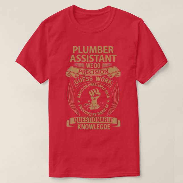 Camiseta Assistente de Canalização (Frente do Design)