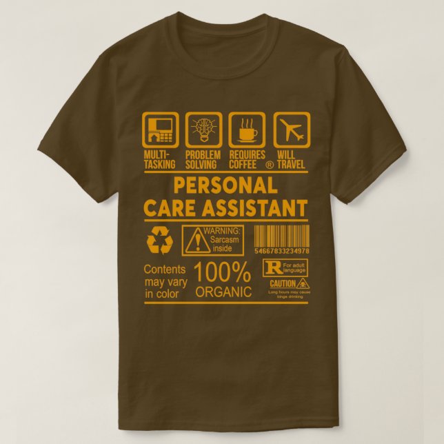 CAMISETA ASSISTENTE DE CUIDADOS PESSOAIS NICE DESIGN 2017 (Frente do Design)