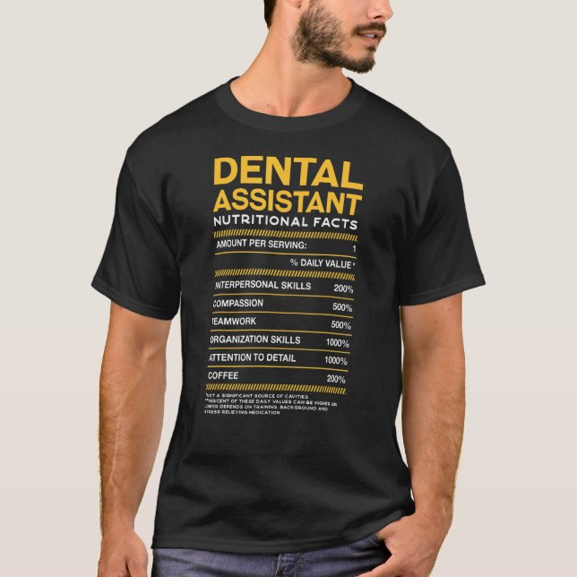 Camiseta Assistente de Dentagem Fatos de Nutrição Higienist (Frente)