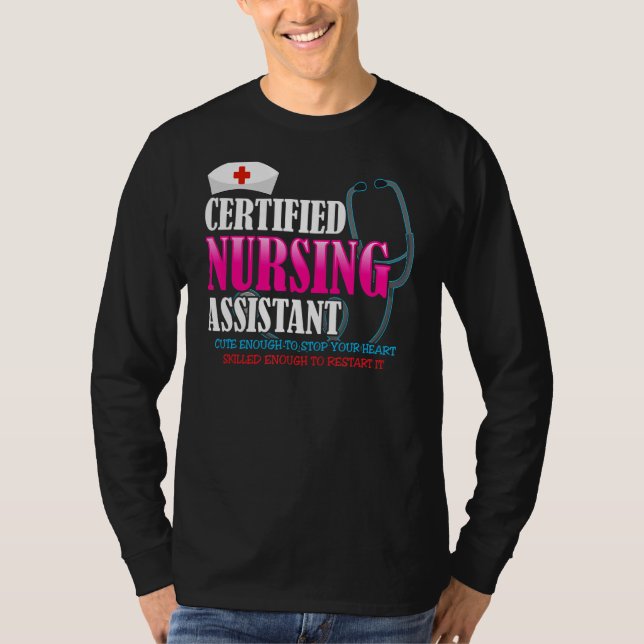 Camiseta Assistente De Enfermagem Certificado Não Pode Ser  (Frente)