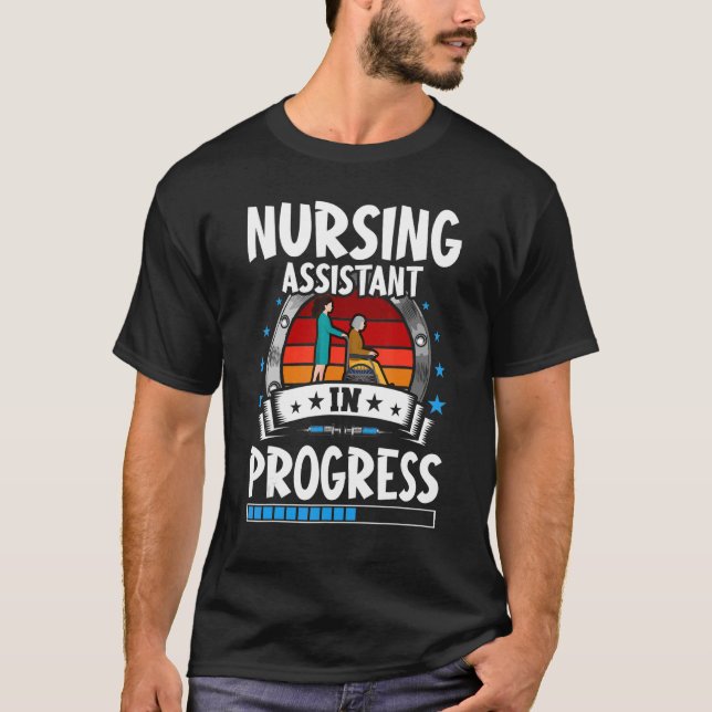 Camiseta Assistente De Enfermagem Em Andamento Estudante (Frente)