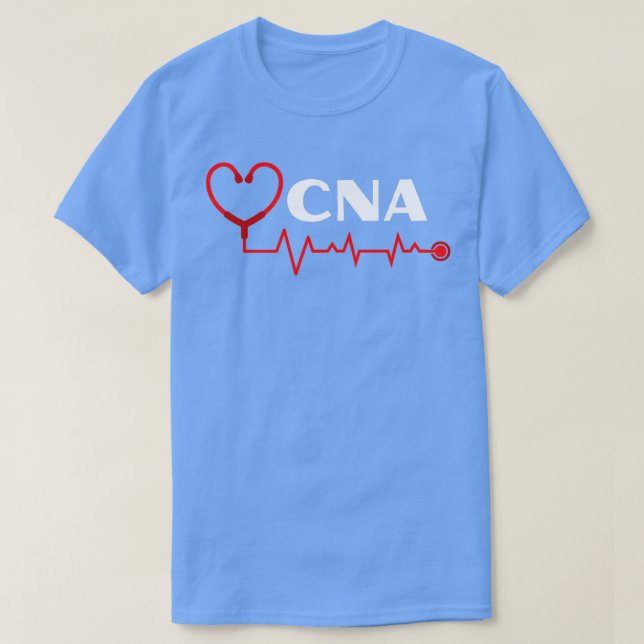 Camiseta Assistente de Enfermeira CNA com pulsação estetosc (Frente do Design)