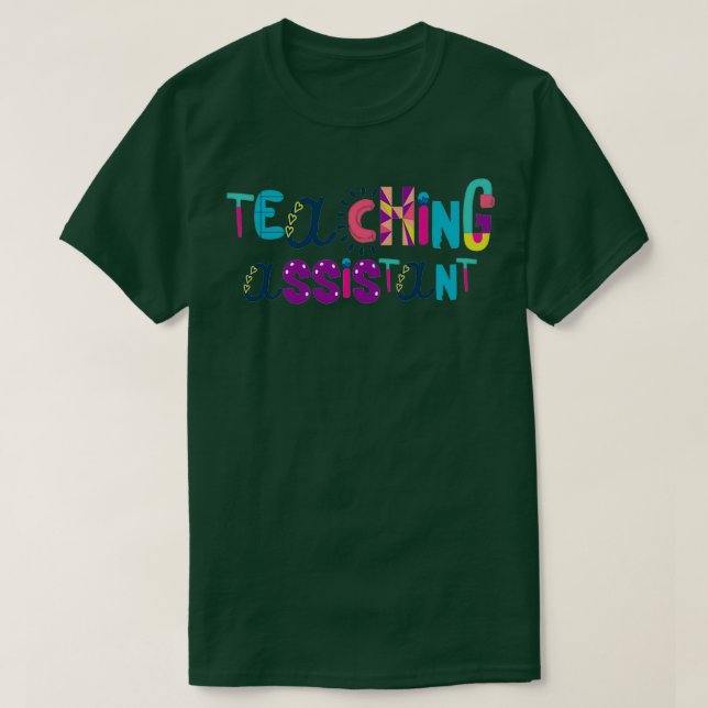 Camiseta Assistente de Ensino Ensino Bonito Ideia de Volta  (Frente do Design)
