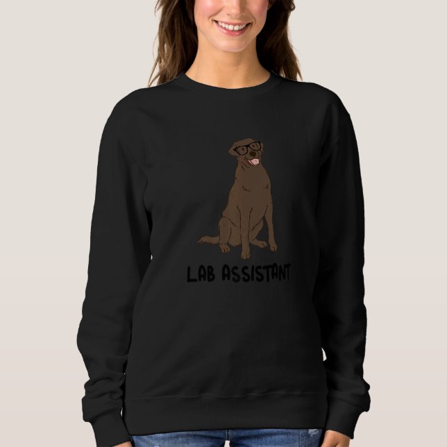 Camiseta Assistente de Laboratório Labrador Retriever Choco (Frente)