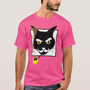Camiseta Assistente de Mágica Fumante de Gato Negro