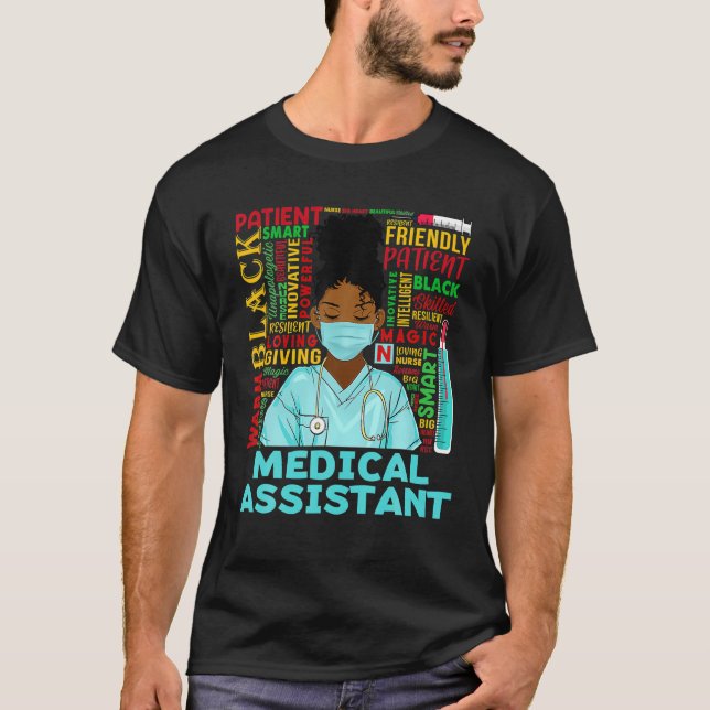 Camiseta Assistente de Medicina Mulheres Afro-Americanas Ne (Frente)
