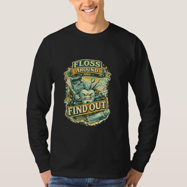 Camiseta Assistente de Odontologia Fio Dental em Torno de D (Frente)