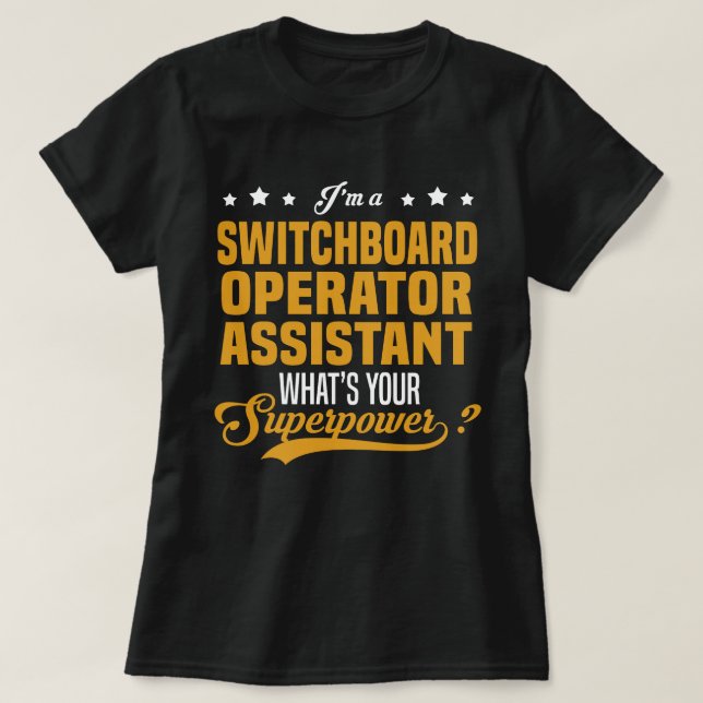 Camiseta Assistente de Operador de Placa de Comutação (Frente do Design)