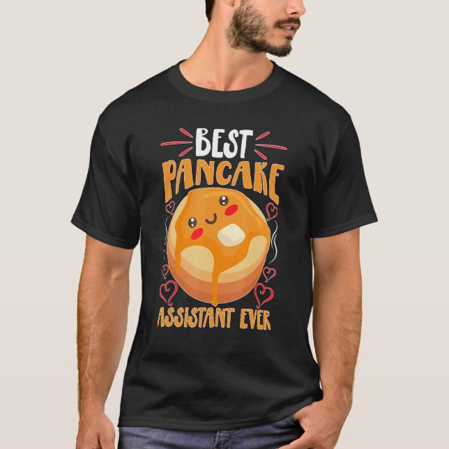 Camiseta Assistente de Pancake Melhor de Criador Nunca (Frente)