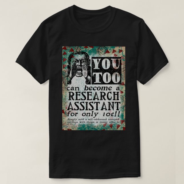 Camiseta Assistente de pesquisa Funny Vintage Retro (Frente do Design)