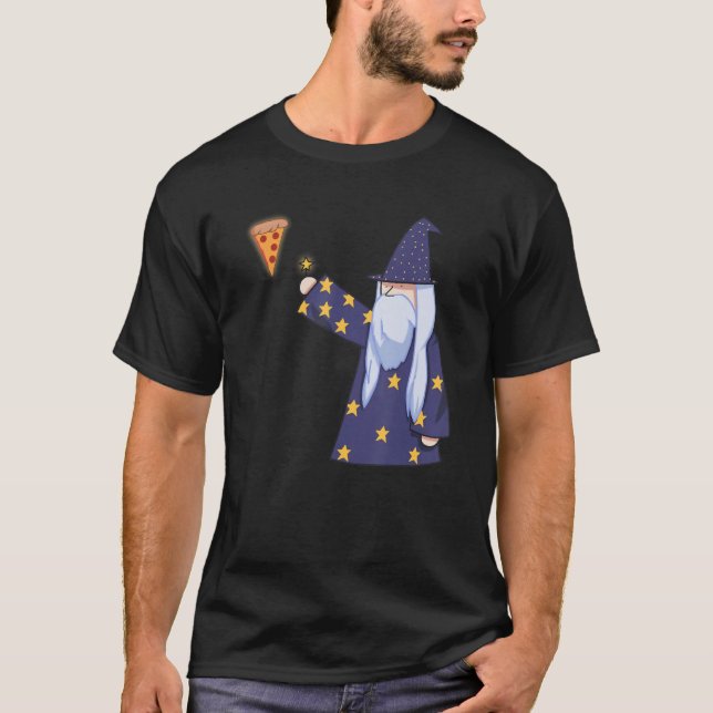 Camiseta Assistente de Pizza Comida Pun Pizzard Magic Fast  (Frente)