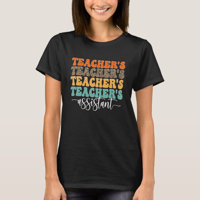 Camiseta Assistente de Professor Groovy Assistente de Ensin (Frente)