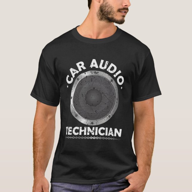 Camiseta Assistente de reparo estéreo do técnico de áudio a (Frente)