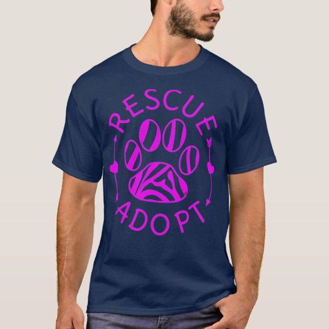 Camiseta Assistente de resgate Adotar Amante de os animais  (Frente)