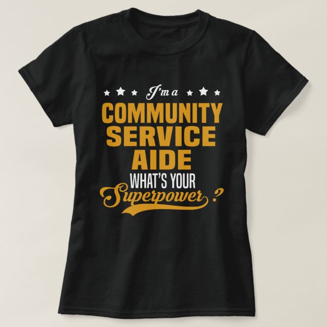 Camiseta Assistente de serviço comunitário (Frente do Design)