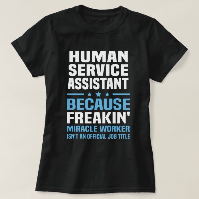 Camiseta Assistente de Serviço Humano (Frente do Design)