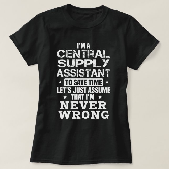 Camiseta Assistente de Suprimento Central (Frente do Design)