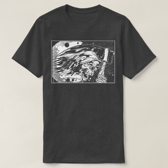 Camiseta Assistente de varinha do crânio assustador TSirt c (Frente do Design)