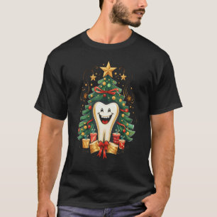 Camiseta Assistente Dentária da Árvore de Natal Dentista Hi