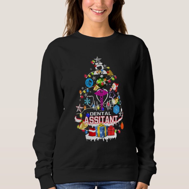 Camiseta Assistente Dentário Árvore de Natal (Frente)