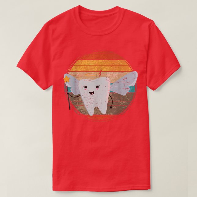 Camiseta Assistente dentário para fadas de dentes retrorref (Frente do Design)