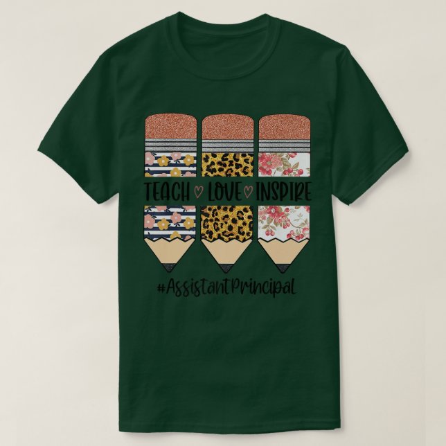 Camiseta Assistente Diretor De Volta À Escola Ensinar Amor (Frente do Design)